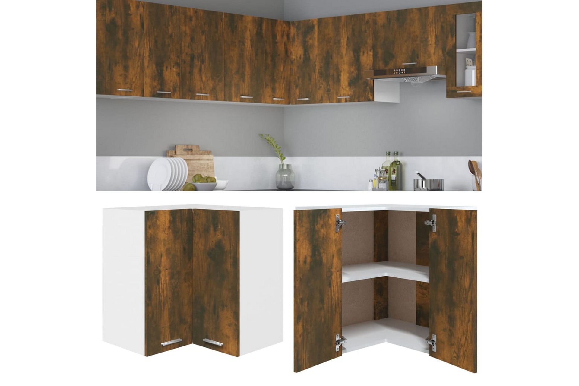 Armadietto Pensile VidaXL Bianco - 60x31x40 Cm, Con Scaffale, Per Cucina - Foto 3