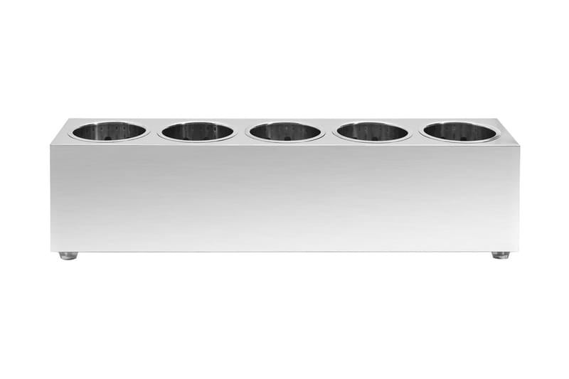 Bestickhållare 5 behållare rektangulär rostfritt stål - Silver - Besticklåda & bestickförvaring - Bestickställ