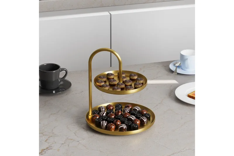 Dekorativt Metalltillbehör Mirven - Guld - Servering & matlagning - Bricka & fat - Serveringsfat & serveringsbricka