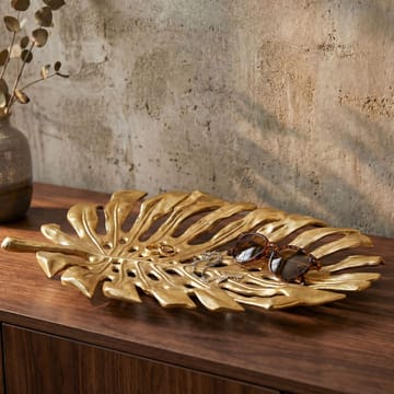 Ivora Dekorationsskål Monstera i aluminium - guld - Servering & matlagning - Bricka & fat - Uppläggningsfat