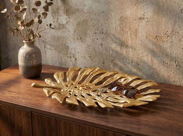 Ivora Dekorationsskål Monstera i aluminium - guld - Servering & matlagning - Bricka & fat - Uppläggningsfat