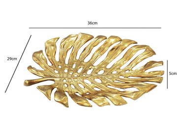 Ivora Dekorationsskål Monstera i aluminium - guld - Servering & matlagning - Bricka & fat - Uppläggningsfat