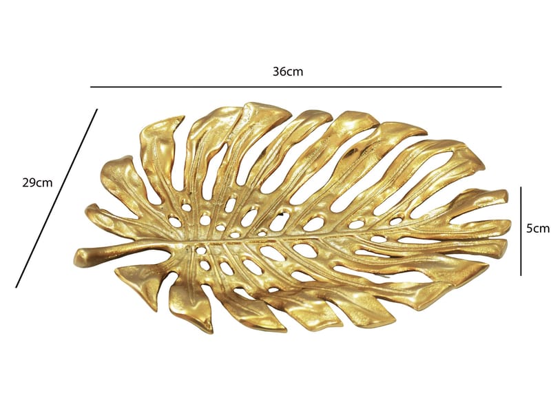 Ivora Dekorationsskål Monstera i aluminium - guld - Servering & matlagning - Bricka & fat - Uppläggningsfat