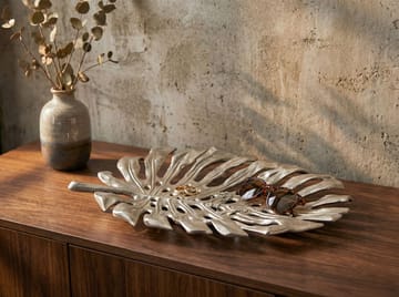 Ivora Dekorationsskål Monstera i aluminium - silver - Servering & matlagning - Bricka & fat - Uppläggningsfat
