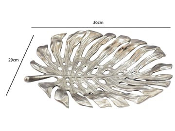Ivora Dekorationsskål Monstera i aluminium - silver - Servering & matlagning - Bricka & fat - Uppläggningsfat