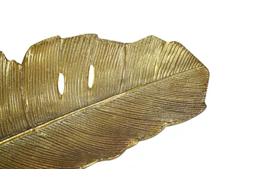 Kelvik Dekorationsskål Blad i aluminium - guld - Servering & matlagning - Bricka & fat - Uppläggningsfat