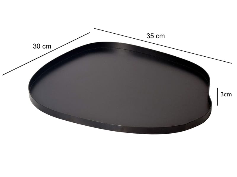 Ralven Dekorationsfat 35 cm i metall med organisk design - matt svart - Servering & matlagning - Bricka & fat - Serveringsfat & serveringsbricka