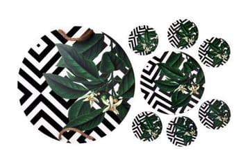 Träbricka & glasunderlägg 8-pack - Flerfärgad - Servering & matlagning - Bricka & fat - Serveringsfat & serveringsbricka