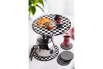 Träbricka & glasunderlägg 8-pack - Svart/Vit - Servering & matlagning - Bricka & fat - Serveringsfat & serveringsbricka