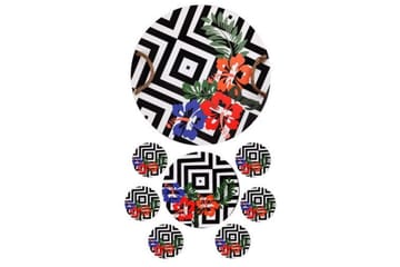 Träbricka & glasunderlägg 8-pack - Flerfärgad - Servering & matlagning - Bricka & fat - Serveringsfat & serveringsbricka