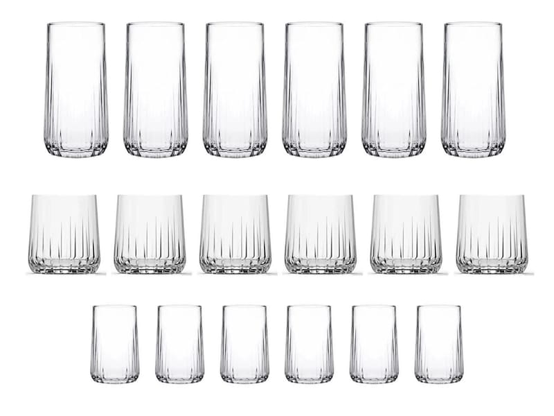 Berriaren Glasset (18 delar) 17x32x32 cm - Transparent - Servering & matlagning - Glas - Drinkglas & highballglas