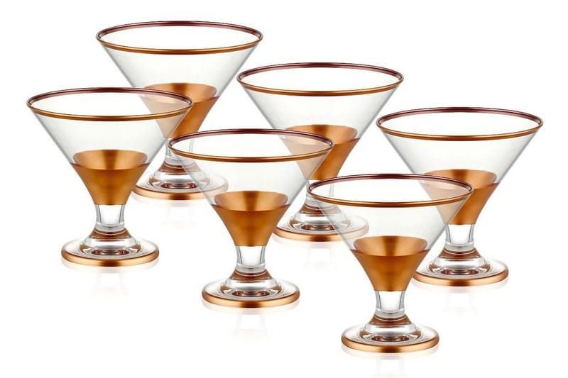 Glas Set 6-pack - Roséguld - Servering & matlagning - Glas - Cocktailglas