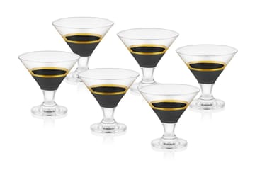 Glass Set 6-pack - Svart/Guld - Servering & matlagning - Glas - Cocktailglas