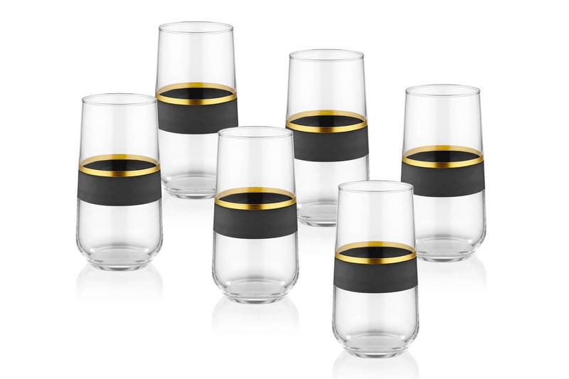 Highballglas - Svart/Guld - Drinkglas & highballglas