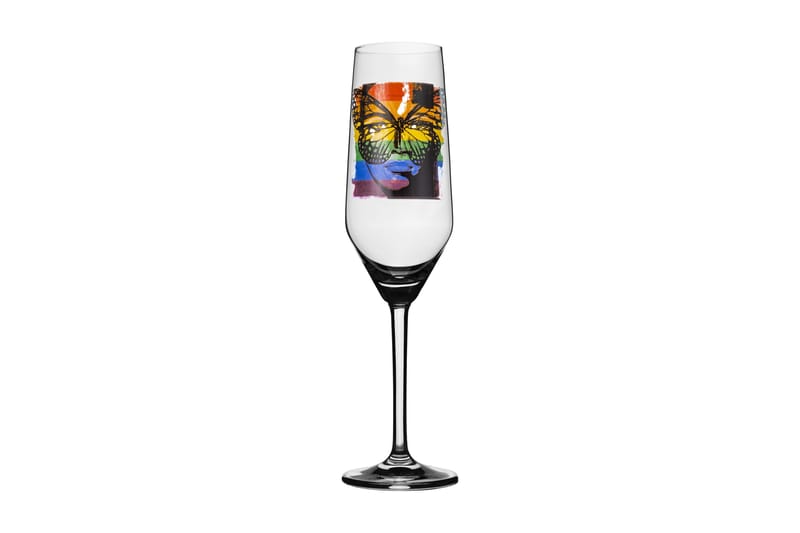 Golden Butterfly Champagneglas 24 cm - Flerfärgad - Servering & matlagning - Glas - Champagneglas