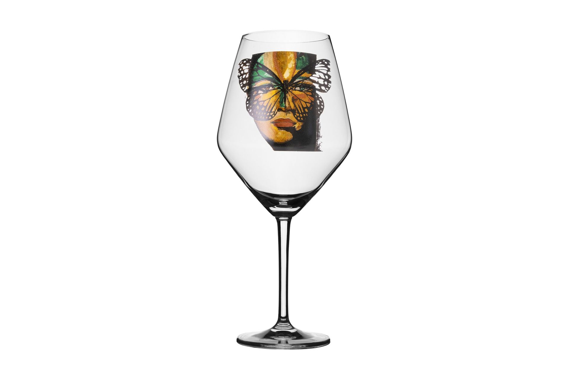 Golden Butterfly Kristall Rödvinsglas 25 cm - Transparent