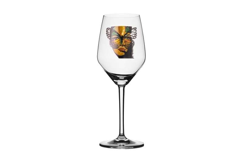 Golden Butterfly Kristall Vitvinsglas 22 cm - Transparent - Servering & matlagning - Glas - Vinglas - Vitvinsglas