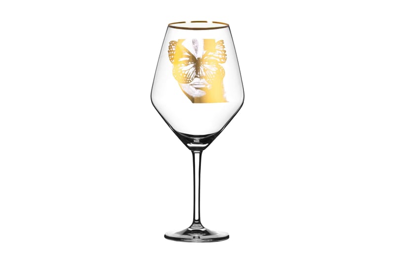 Golden Butterfly Rödvinsglas 25 cm, Guld