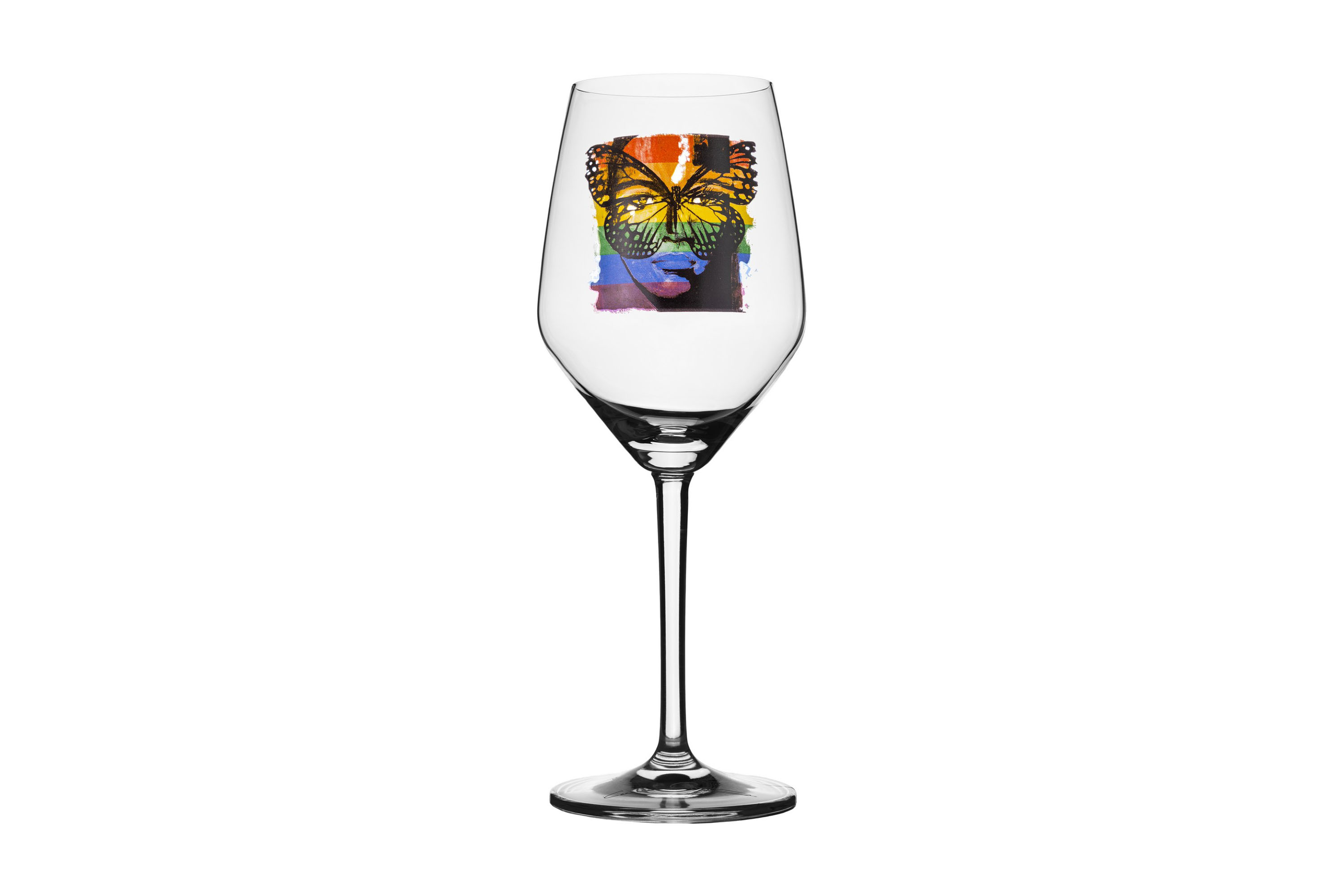 Golden Butterfly Vitvinsglas 22 cm Flerfärgad