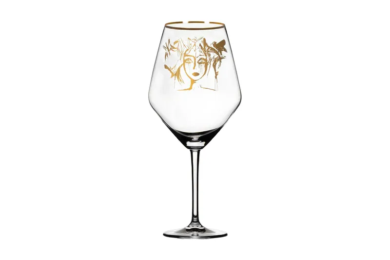 Slice of Life Rödvinsglas 25 cm, Guld