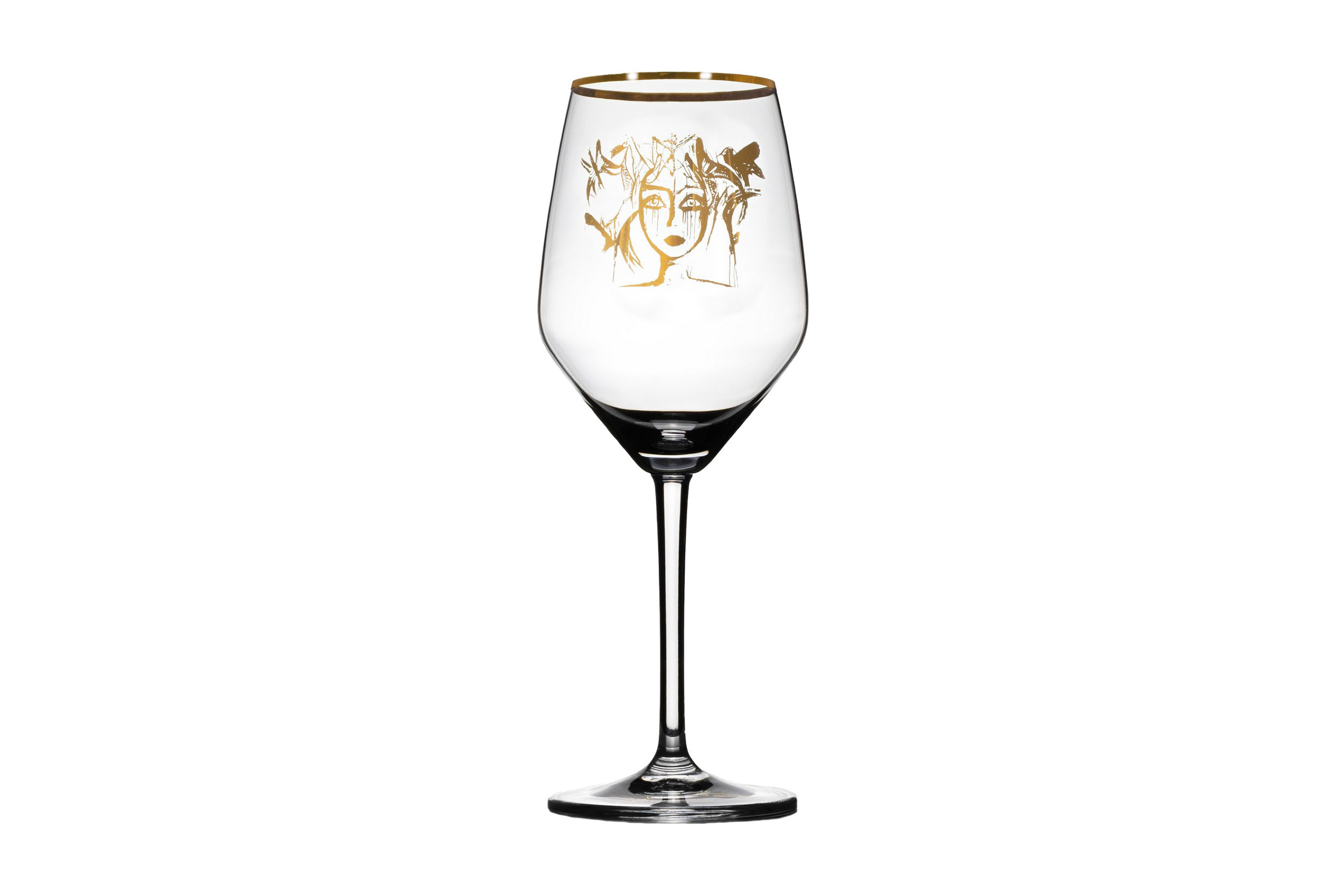 Slice of Life Vitvinsglas 22 cm Guld