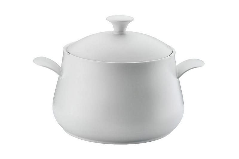 Adine Gjutjärnsgryta 31x22 cm, Porslin/Vit