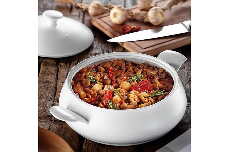 Adine Gjutjärnsgryta 31x22 cm - Porslin/Vit - Servering & matlagning - Gryta & kastrull - Gryta