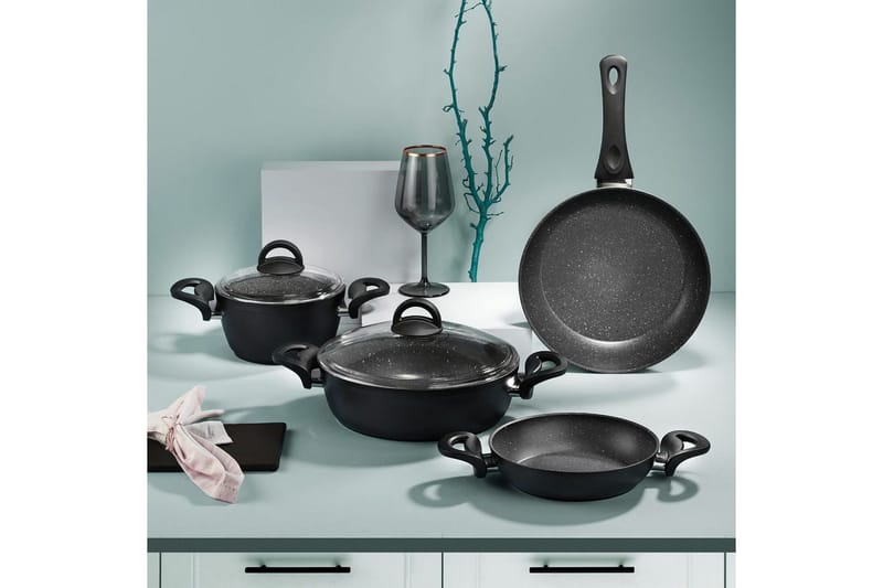 Grytset (6 delar) Fenwick Svart - Svart - Servering & matlagning - Gryta & kastrull - Gryta