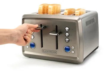 Brödrost Black+Decker 4 Fack 1960W Borstat Stål - Grå - Servering & matlagning - Köksmaskin - Värma & koka - Brödrost