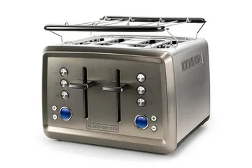 Brödrost Black+Decker 4 Fack 1960W Borstat Stål - Grå - Servering & matlagning - Köksmaskin - Värma & koka - Brödrost