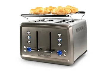 Brödrost Black+Decker 4 Fack 1960W Borstat Stål - Grå - Servering & matlagning - Köksmaskin - Värma & koka - Brödrost