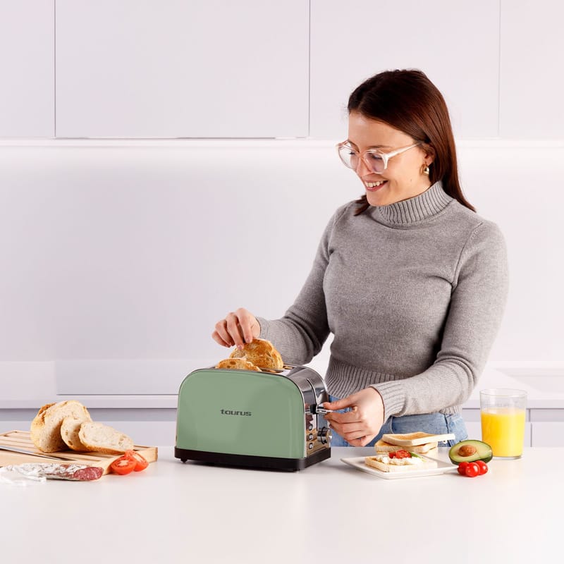 Brödrost Taurus Vintage 2 Olive Två Slotar - olive - Servering & matlagning - Köksmaskin - Värma & koka - Brödrost