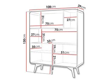 Corvan Bokhylla 108 cm i Valnöt - Brun - Förvaring - Hylla - Bokhylla