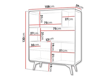 Corvan Bokhylla 130 cm - Förvaring - Hylla - Bokhylla