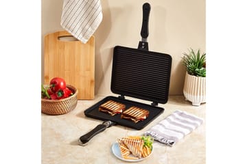 Handhållen smörgåsgrill Ironfell Svart - Svart - Servering & matlagning - Köksmaskin - Värma & koka - Klämgrill & smörgåsgrill