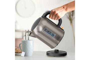 Vattenkokare Black+Decker 2200W 1L Borstat Stål - Silver - Servering & matlagning - Köksmaskin - Värma & koka - Vattenkokare