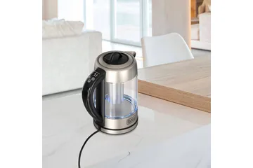 Vattenkokare Black+Decker i Glas med Te-filter 1.7L - Silver - Servering & matlagning - Köksmaskin - Värma & koka - Vattenkokare