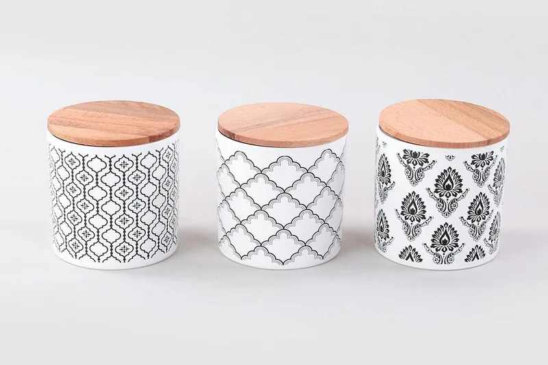 Förvaringslådor 6-pack, Vit/Svart