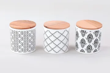 Förvaringslådor 6-pack - Vit/Svart - Servering & matlagning - Köksredskap & kökstillbehör - Burkar & flaskor