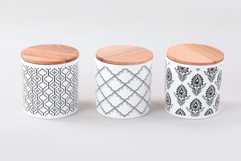 Förvaringslådor 6-pack, Vit/Svart