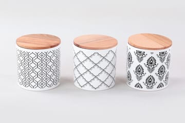 Förvaringslådor 6-pack - Vit/Svart - Servering & matlagning - Köksredskap & kökstillbehör - Burkar & flaskor