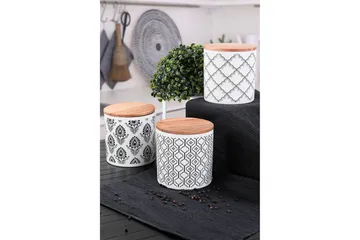 Förvaringslådor 6-pack - Vit/Svart - Servering & matlagning - Köksredskap & kökstillbehör - Burkar & flaskor