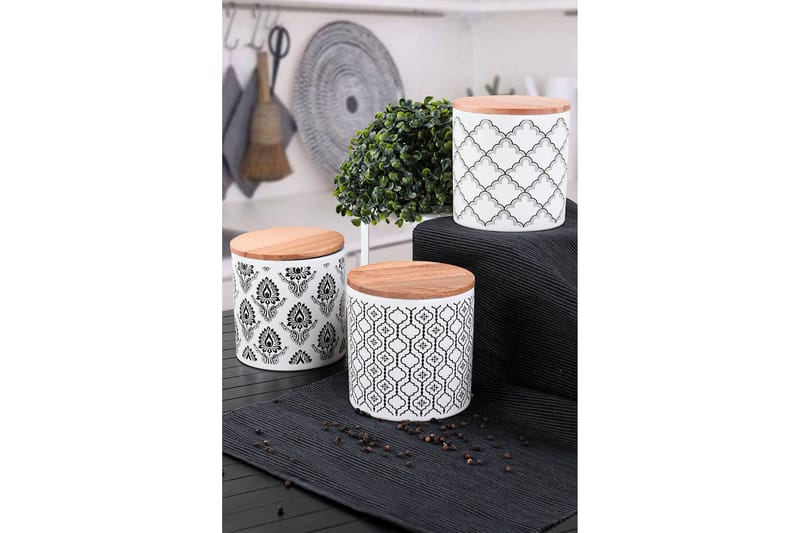 Förvaringslådor 6-pack - Vit/Svart - Servering & matlagning - Köksredskap & kökstillbehör - Burkar & flaskor