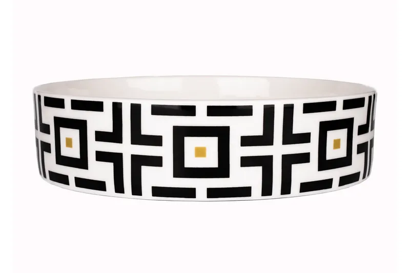 DECO skål Benporslin 1,5 liter, Svart / Vit