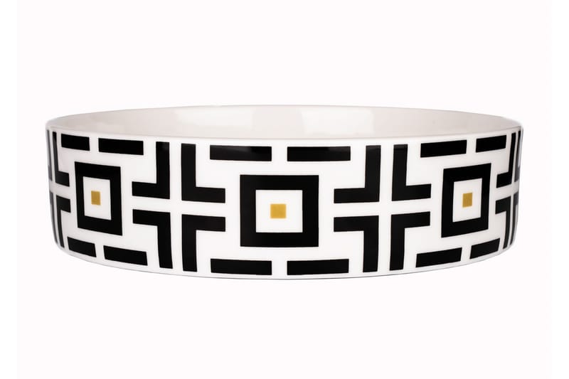 DECO skål Benporslin 1,5 liter, Svart / Vit