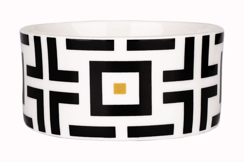 DECO Skål Benporslin 50 cl, Svart / Vit