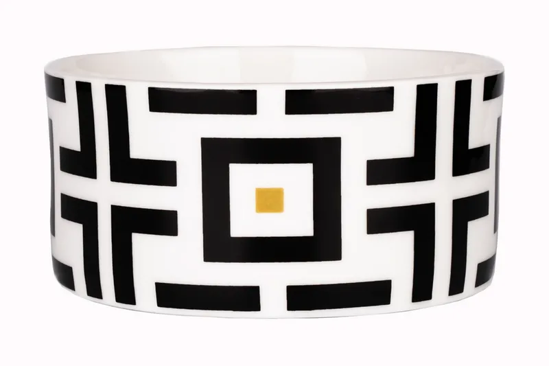 DECO Skål Benporslin 50 cl, Svart / Vit