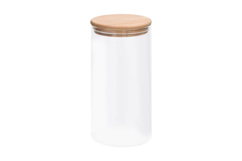 Förvaringsburkar i glas med bambulock 4 st 1200 ml - Transparent - Förvaringsburk - Småförvaring - Burkar & flaskor