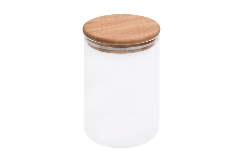 Förvaringsburkar i glas med bambulock 4 st 800 ml - Transparent - Småförvaring - Förvaringsburk - Burkar & flaskor