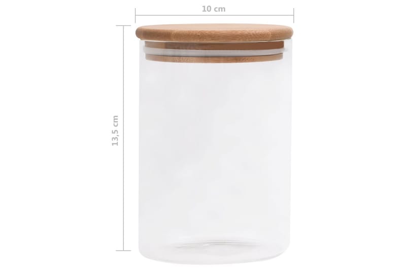 Förvaringsburkar i glas med bambulock 4 st 800 ml - Transparent - Småförvaring - Förvaringsburk - Burkar & flaskor